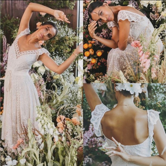 NWOT Spell and the Gypsy Collective Le Gauze Lace Kerchief Dress Sz. L - Picture 11 of 11